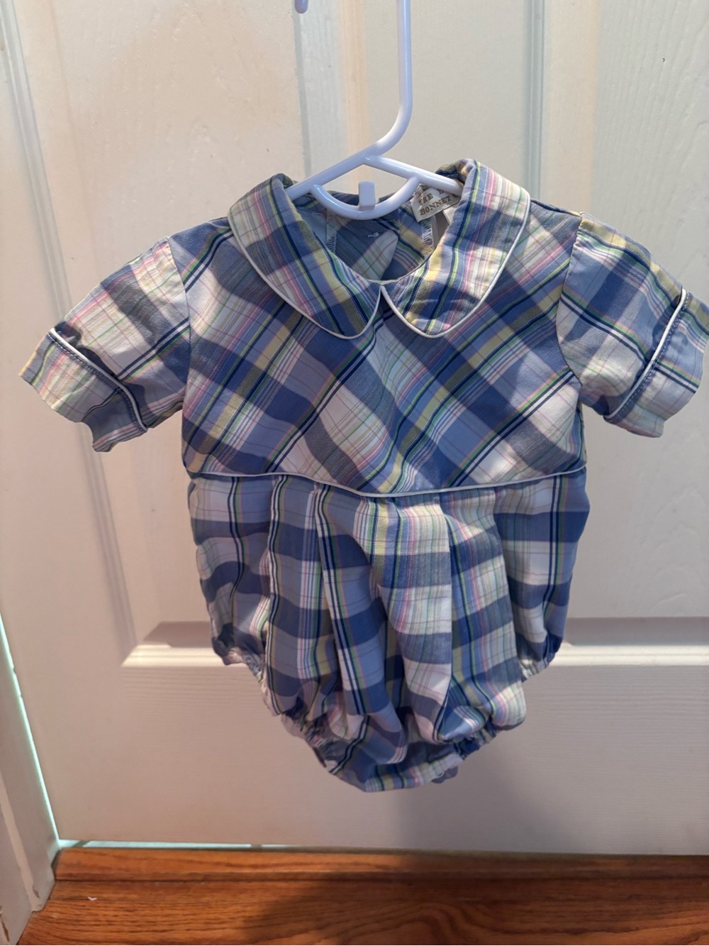 TBBC Plaid Baby Bubble Romper 0-6M